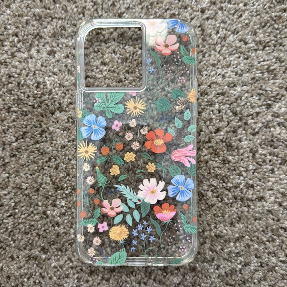 Rifle Paper Co clear floral iPhone 14 pro max case